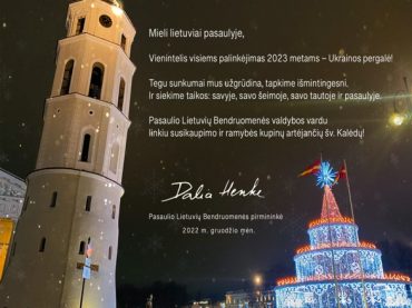 PLB pirmininkės Dalios Henke sveikinimas Šv. Kalėdų proga
